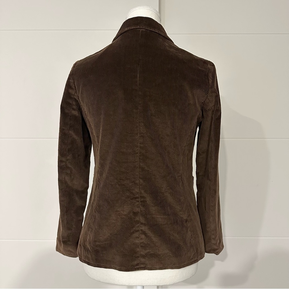 Alia | women's xsmall dark chocolate brown jacket blazer with buttons and pocket - Picture 4 of 7